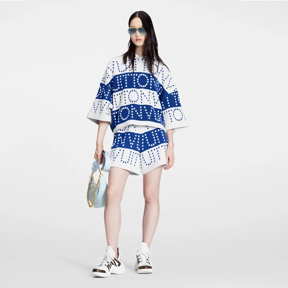 LOUIS VUITTON NWT SIGNATURE CHUNKY STRIPES HOODIE OVERSIZED LOGO SMALL LV